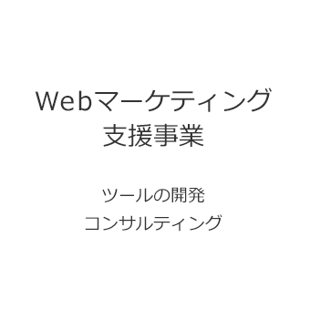 Webマーケティング支援事業・・・ツールの開発、コンサルティング