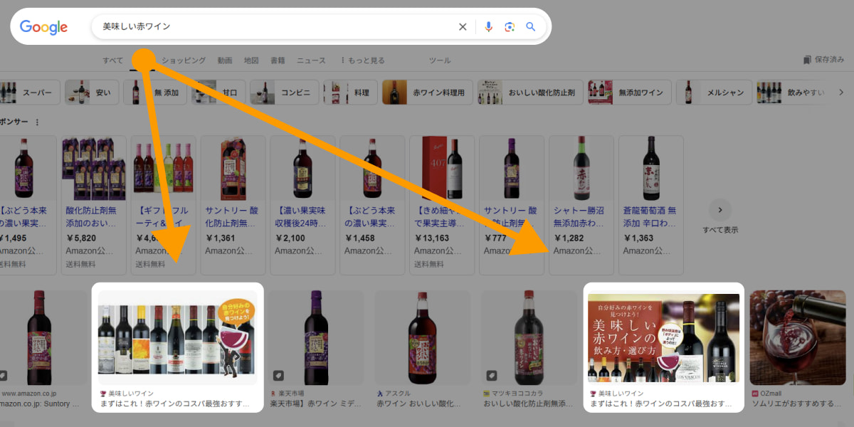 アイキャッチ画像がGoogle画像検索の結果に表示されている例