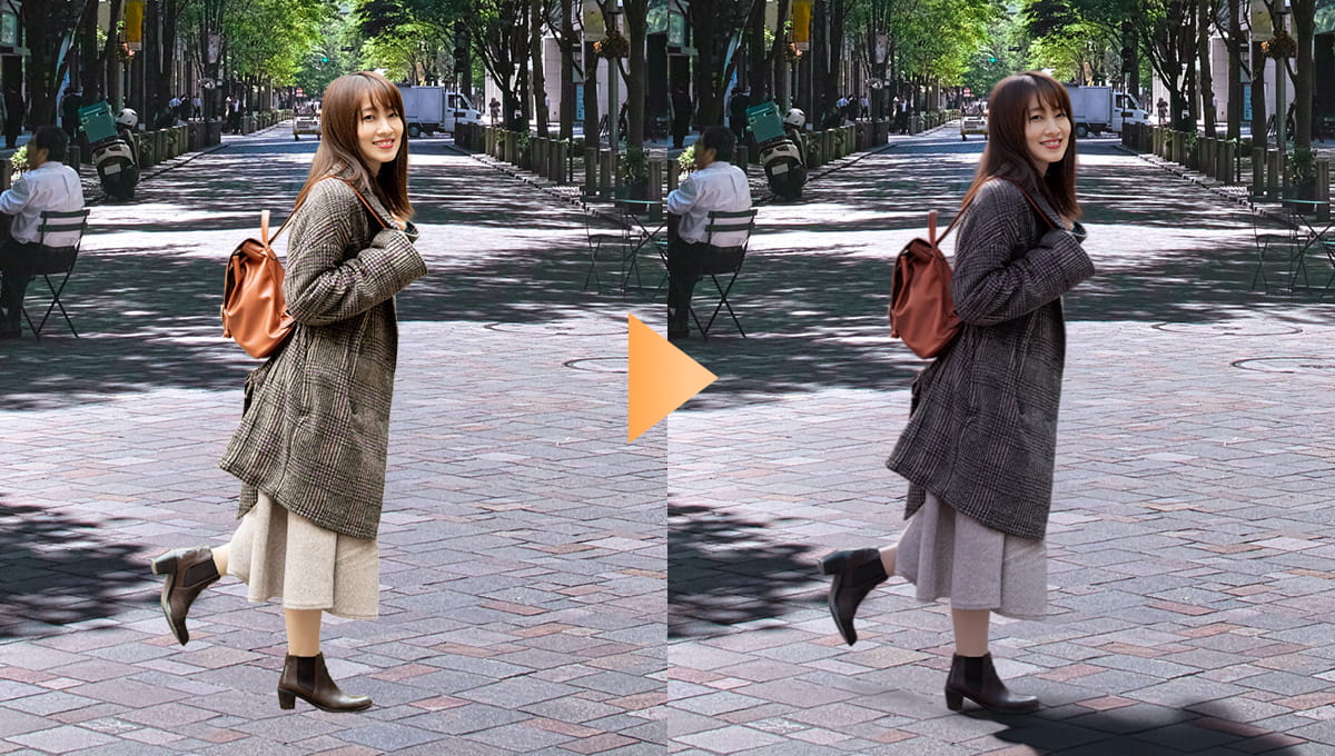 背景と自然に合成する