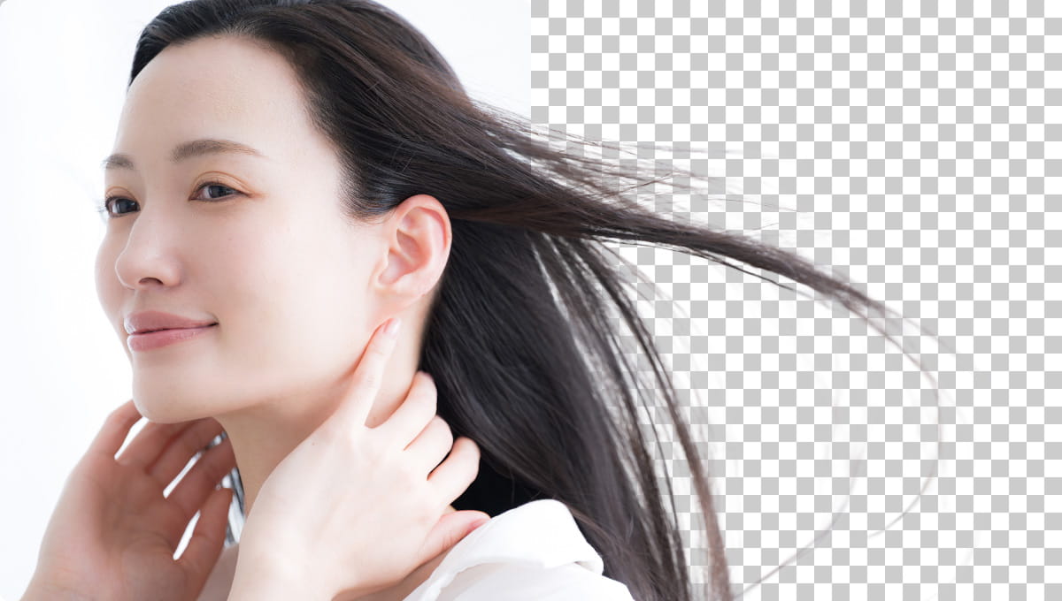 髪の毛をキレイに切り抜く