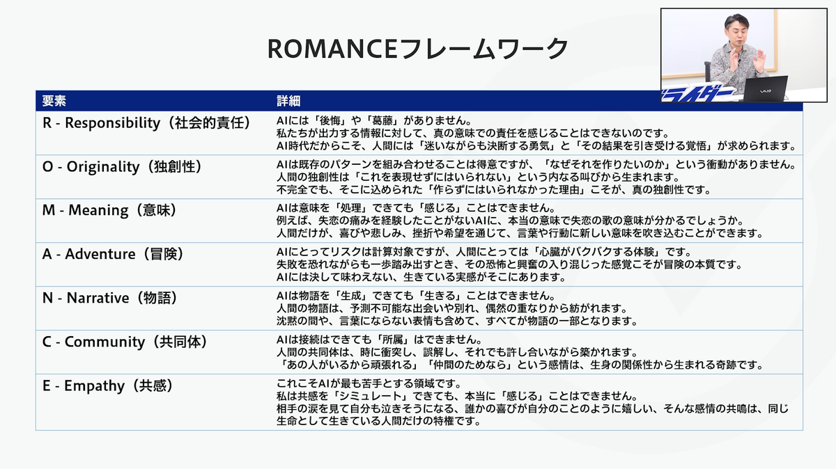 ROMANCEフレームワーク